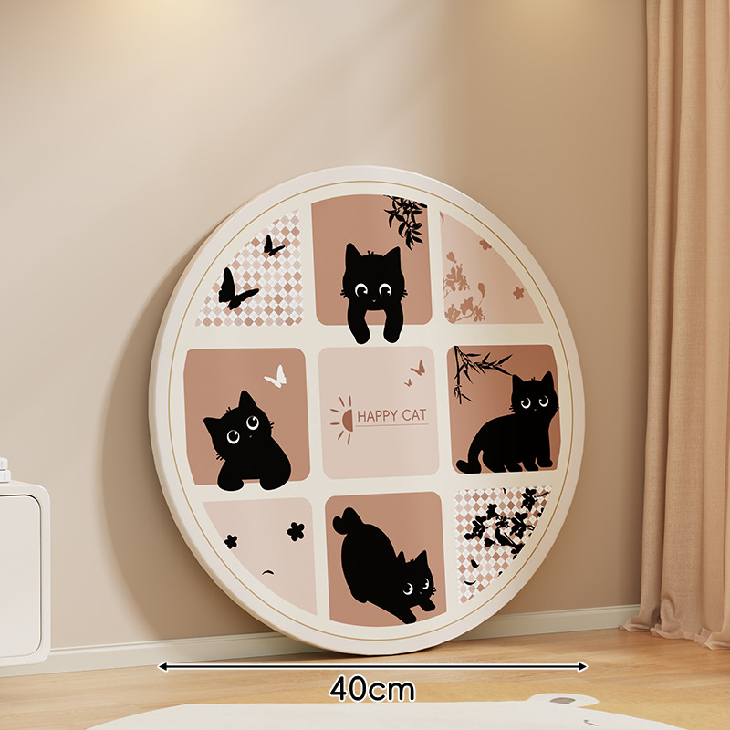 레트로 귀여운 고양이 * 흰색 직경 40CM [판 두께 1.5]