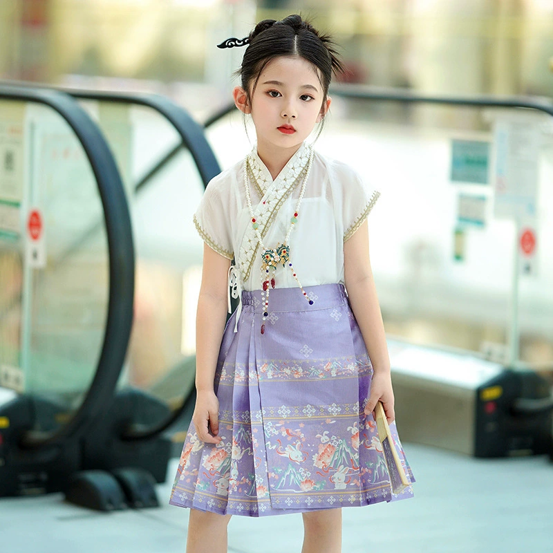 Children's summer suit, skirt, Hanfu, Chinese style