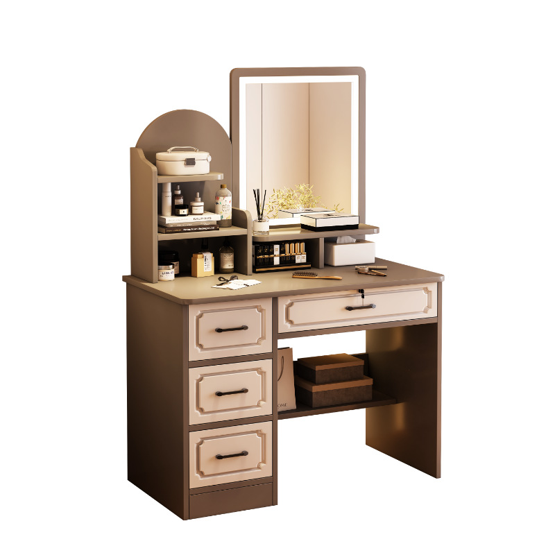 Comedor de vestir dormitorio simple 2025 nuevo modelo moderno de mesa de maquillaje mesa espejo de almacenamiento de la mesa de maquillaje doméstica pequeña casa