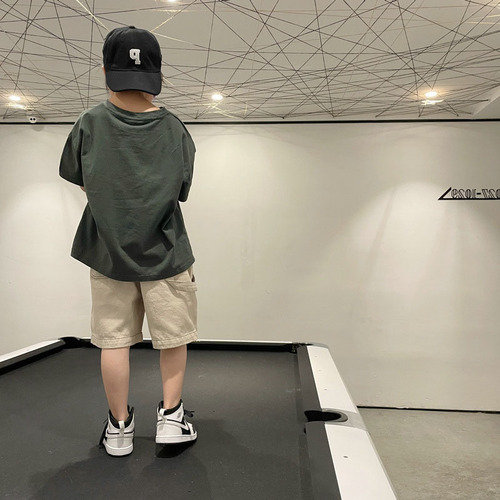 Boys' short-sleeved T-shirt summer  new big children's summer clothing boys' half-sleeved T-shirt pure cotton trendy brand street children's clothing