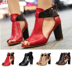19 Spring/Summer Juti Foreign Trade 34-43 Plus Size Women's Shoes Wish Eaby European and American Style Chunky High Heel Sandals