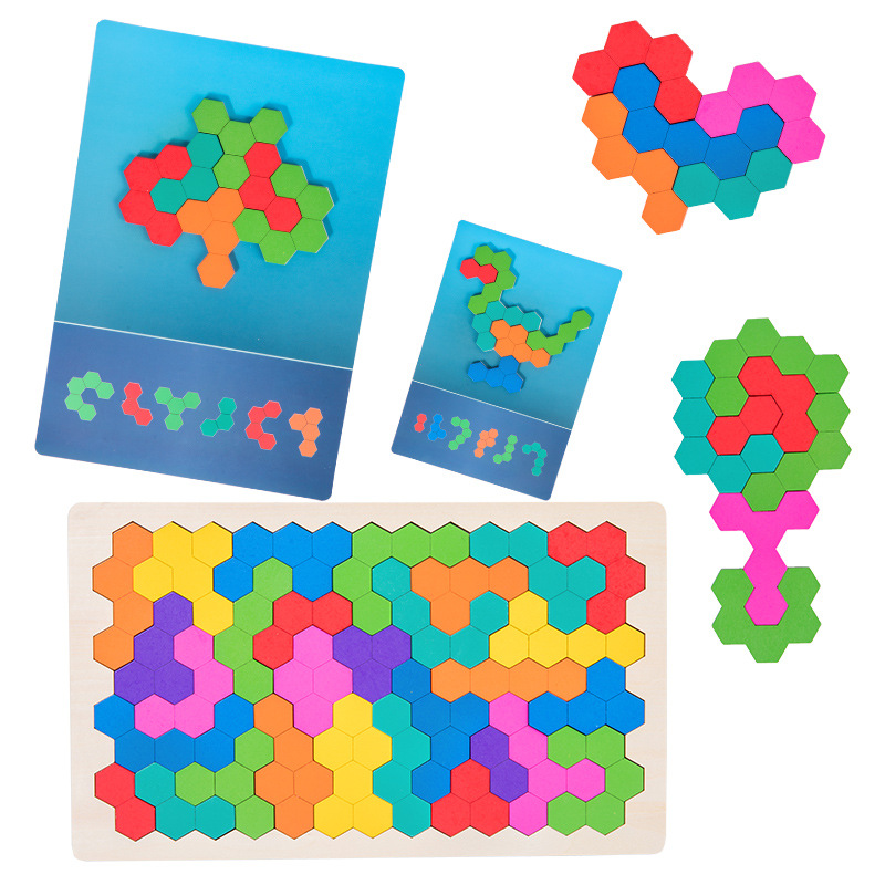 Niños panal creativo rompecabezas jardín de infantes bebés educación temprana puzzle pensamiento lógico concentración entrenamiento juguetes de madera