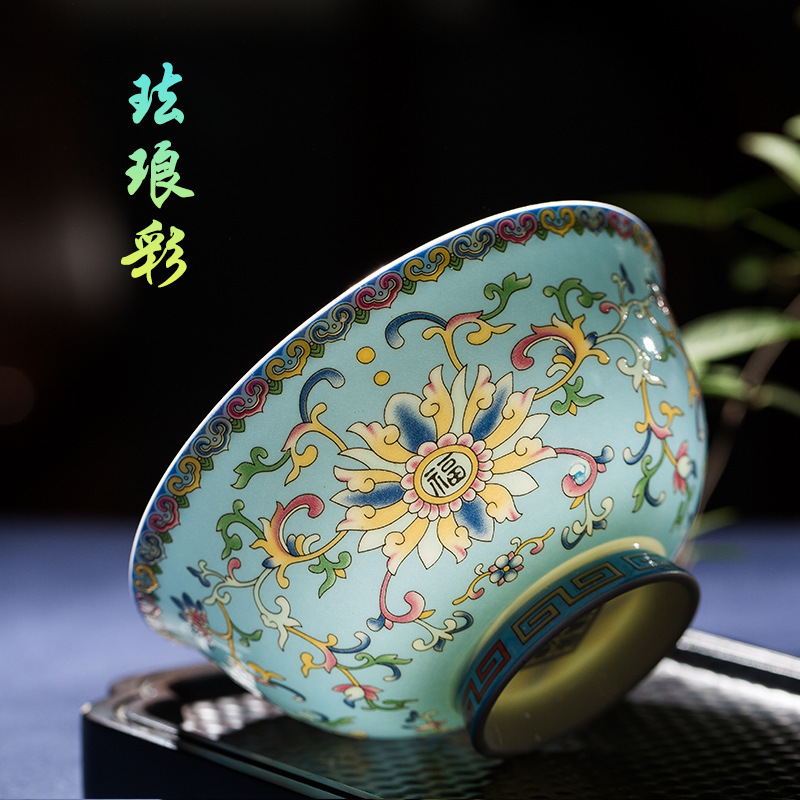 Microwave Small Soup Bowl Bone China High-legged Noodle Bowl Household Rice Bowl Chinese Ramen Palace Bowl Jingdezhen Tableware