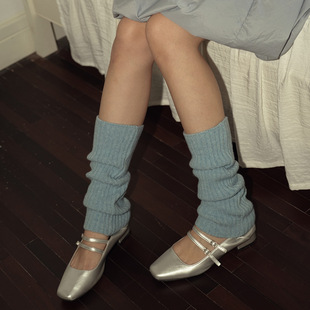 Homemade Basic Pure Color Wool Blended Knitted Socks for Women in Autumn and Winter with Jk Pile Socks Warm Calf Covers