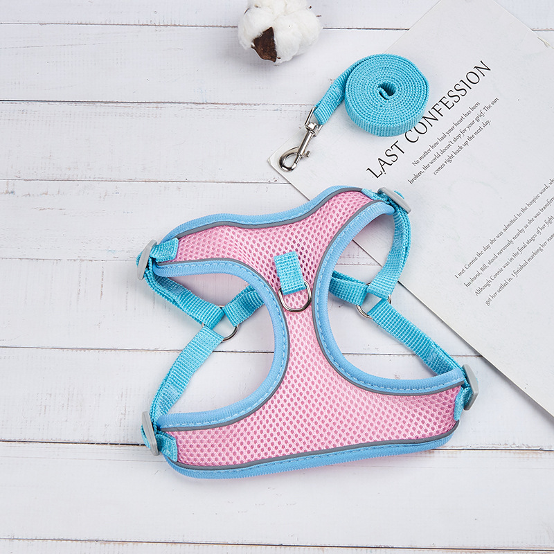 Nuevo cinturón de pecho de mascotas chaleco cinturón de perros respirado perros de verano cuerda de tracción para perros artículos de mascotas