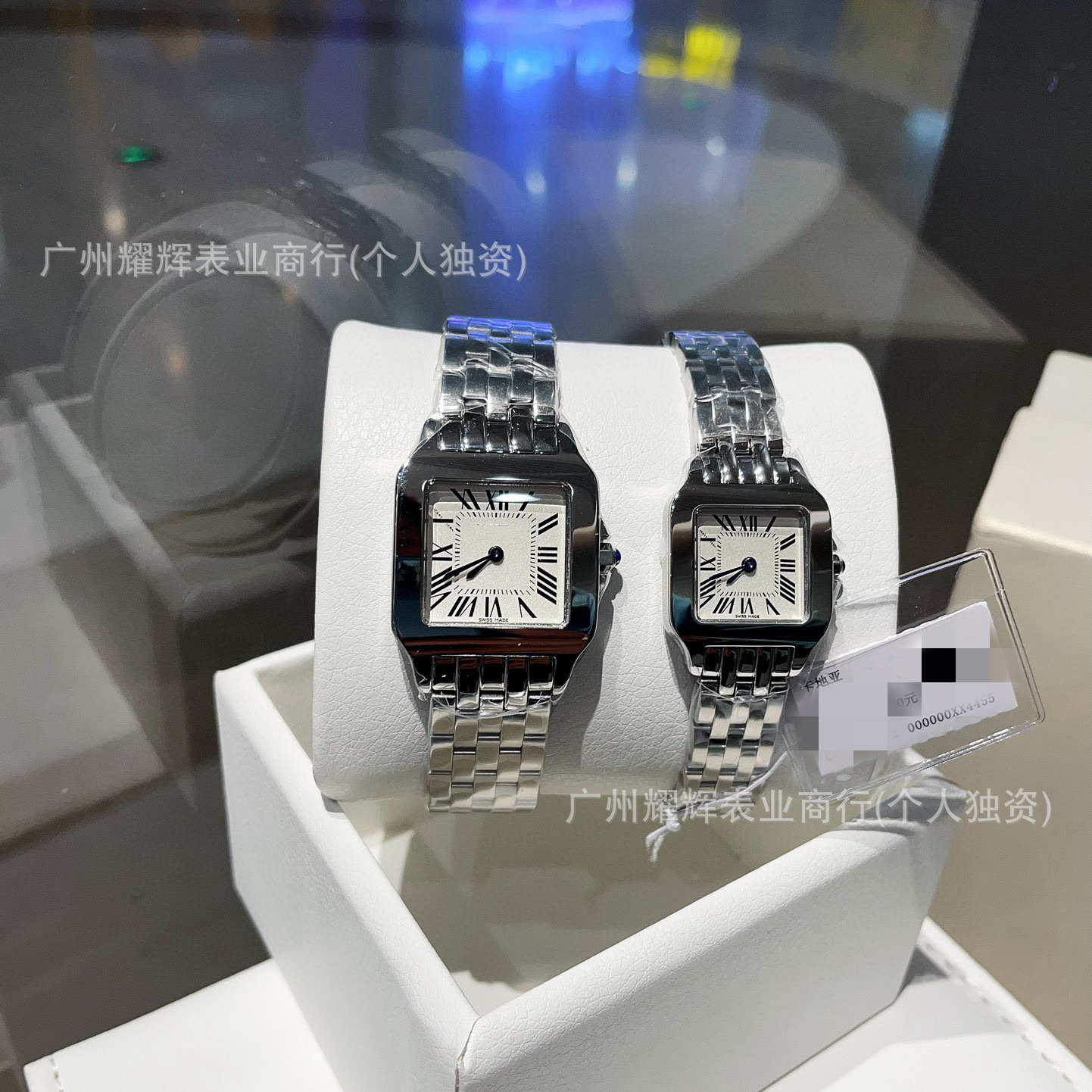 微商代发卡家外贸超薄山度士猎豹石英方形坦克钢带中古休闲时尚表