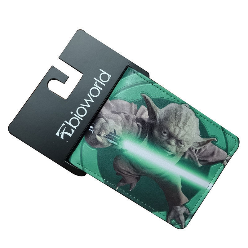 Cartera de animación alrededor de Star Wars, samurai negro, estudiantes blancos, monedero de cambio PU corto, monedero