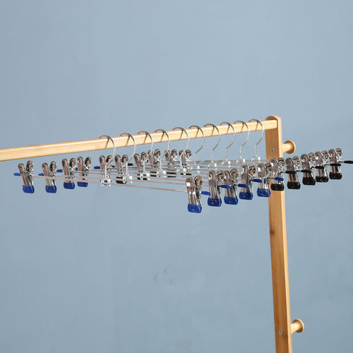 Household daily necessities multi-functional stainless steel galvanized trouser clip metal anti-slip belt clip clothes drying rack trouser rack