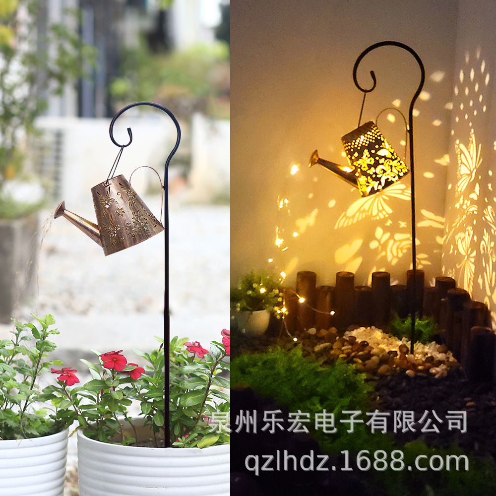 Transfronterizo nueva caldera de hierro lámpara de césped lámpara de jardín lámpara de paisaje agua Libélula lámpara de proyección de dibujos animados