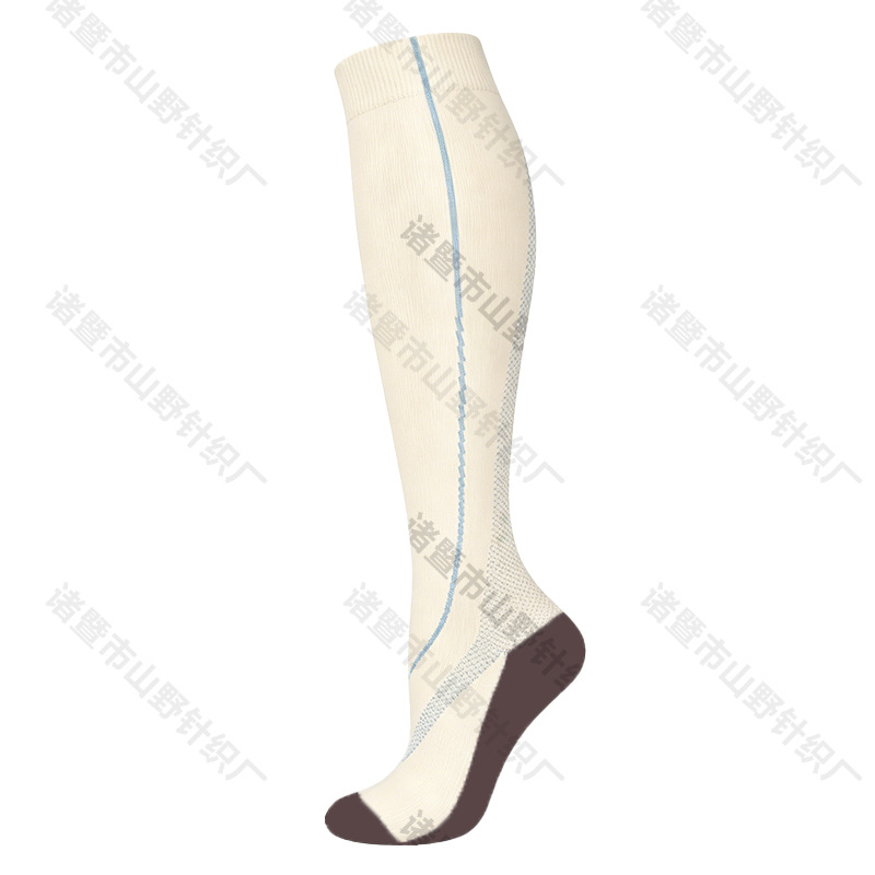 Más de 200 modelos de calcetines deportivos de compresión de nailon 200N para mujer, ideales para saltar la cuerda y correr, y calcetines de compresión elásticos largos para hombre.