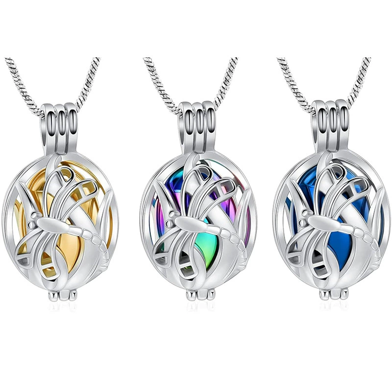 Новая овальная подвеска-урна из нержавеющей стали в форме стрекозы, мемориальная подвеска-урна для близких