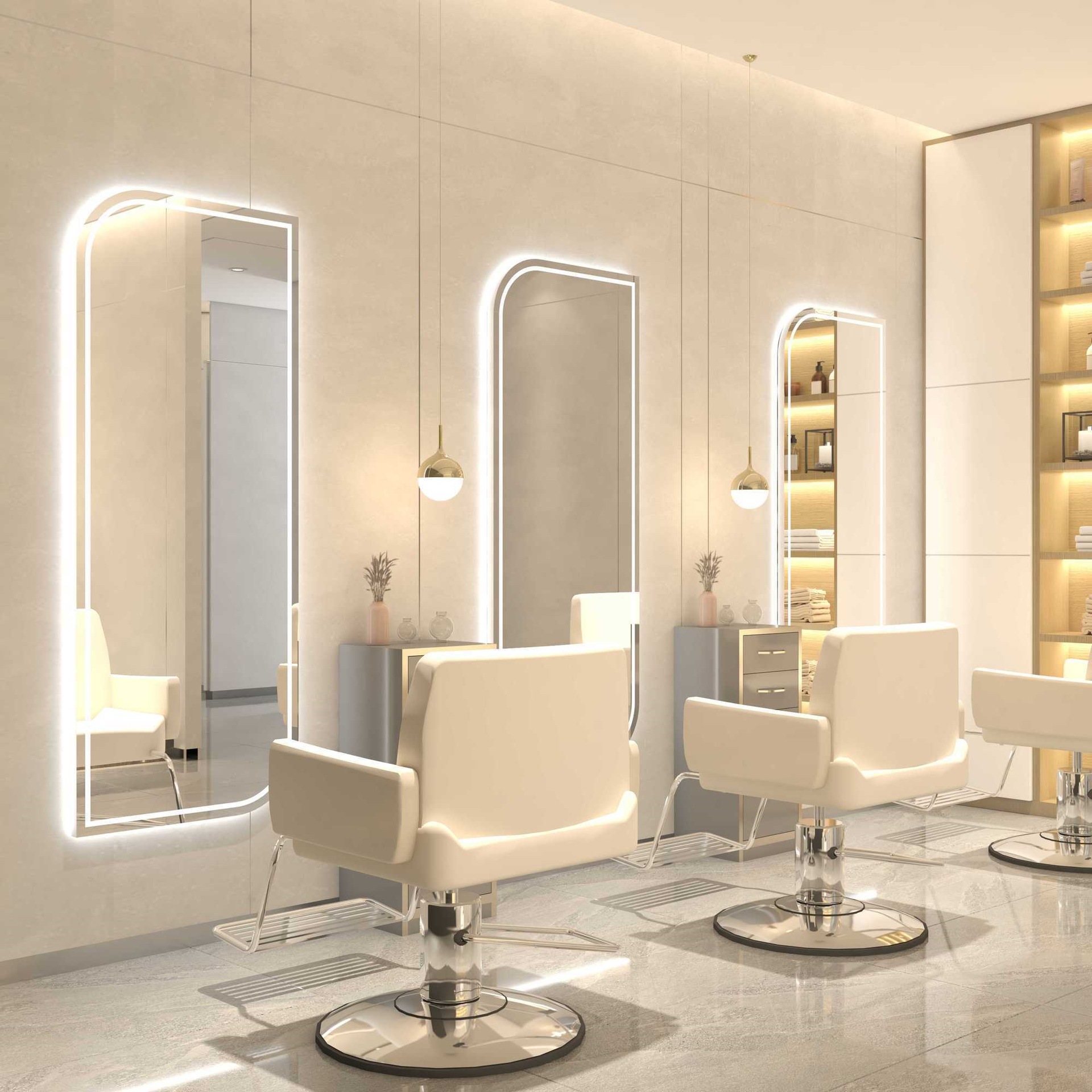 Fábrica mayorista de peluquería espejo con lámpara de peluquería espejo tabla de cabello especial tipo pared unilateral cortador de cabello espejo de permación