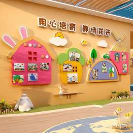 毛毡板墙面贴走廊文化装饰幼儿园环创主题成品托管班形象材料设计