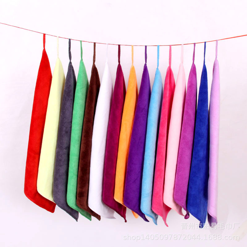 Absorbent towel square lint-free thickened soft hanging towel logo gift cleaning cloth advertising towel Absorbent towel square lint-free thickened soft hanging towel logo gift cleaning cloth advertising towel