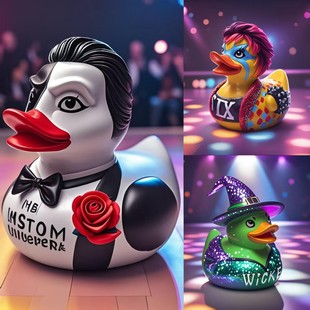 Cross-Border Creative Home Decorations Broadway Opera Stage Performance Duck Statue Ornaments Gift Collection Decoration