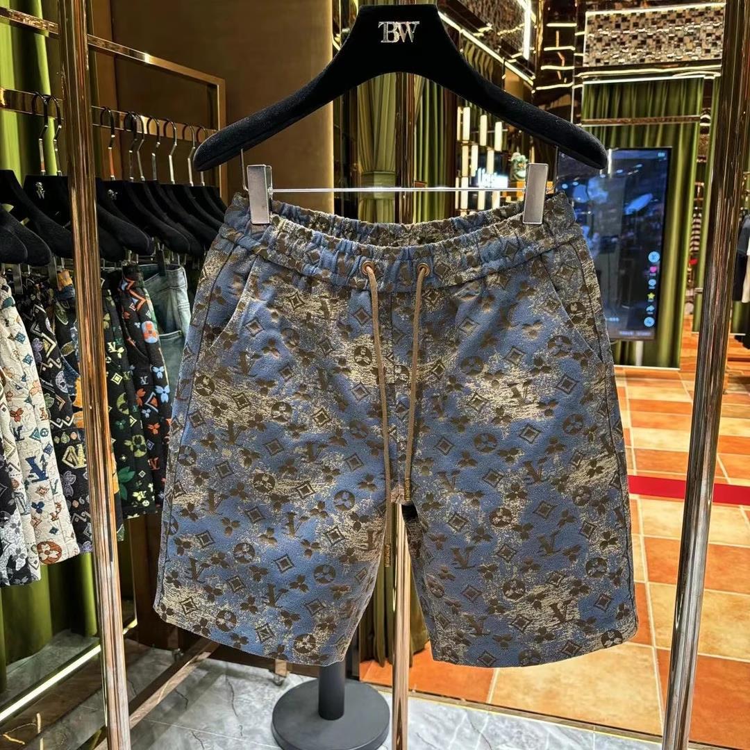 Trendy Brand Handsome Jacquard Five-Point Pants Trendy Sports Pants Summer New Shorts Men's Lightweight Casual Beach Pants Men