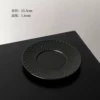 Striped Ceramic Plate - Black