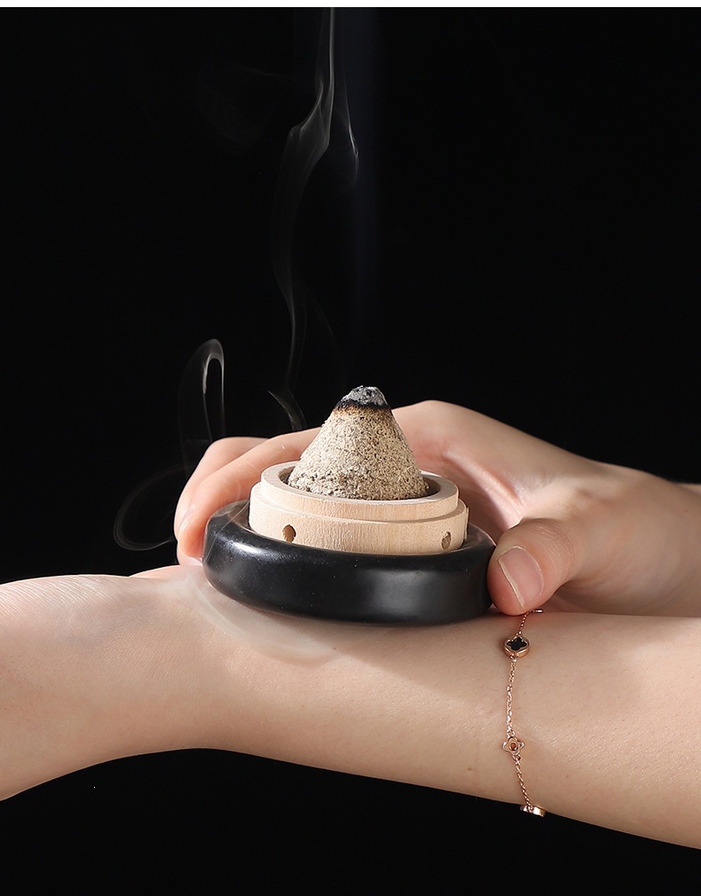 Bian Stone Moxibustion Jade Holder Navel Warming Tool with Ginger and Salt Moxa Support for Wellness Massage specifications