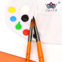 Cross-border orange light color nylon hair oil paint brush set 12 gouache watercolor painting brushes round head hook line pen brushes