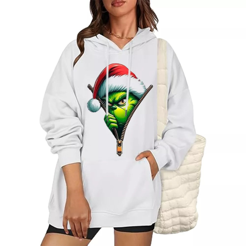 Grinch Christmas Happy Christmas Hoodie Fun Santa Claus Cotton Hoodie Amazon Explosions