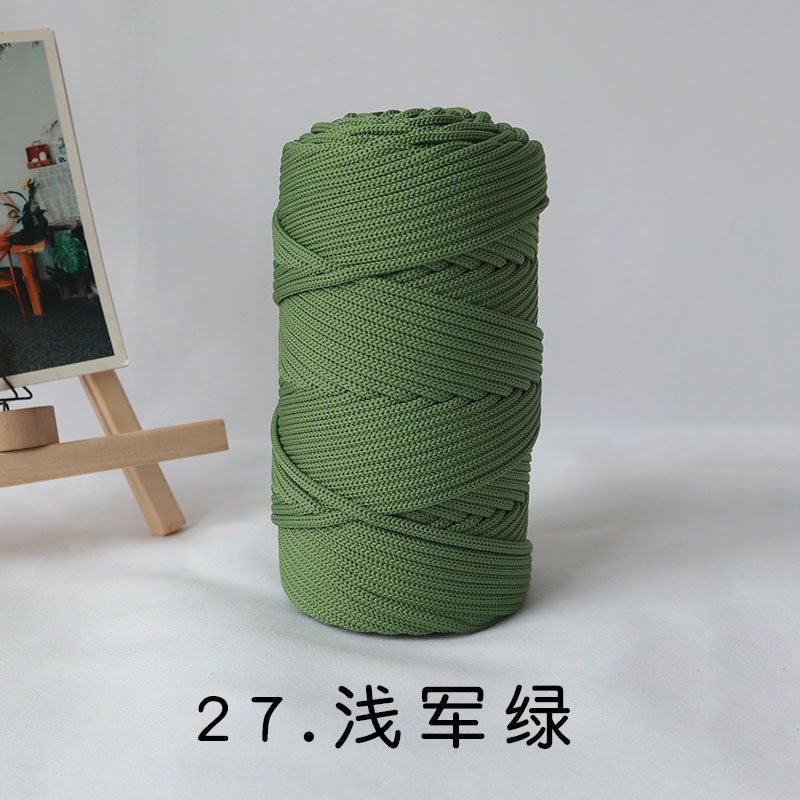 Antraceno Mengyuan 300g 4mm gran rollo redondo hilo gancho bolsa Alfombra tejida cuerda redonda ins viento gradiente Mat línea