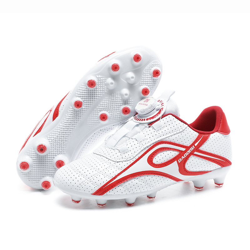 White and red long nails 369