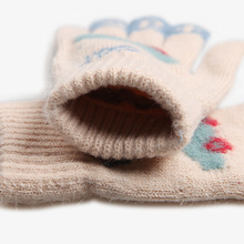 5-10岁冬季新款儿童针织保暖手套可爱小汽车提花全指小学生防寒暖