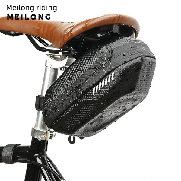 Meilong Bicycle Bag Carbon Pattern Rear Bag Mountain Bike Large Capacity Hard Shell Saddle Bag Seat Tail Bag Cycling Equipment