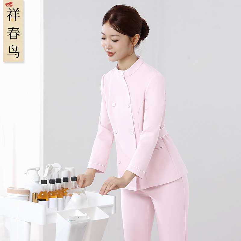 Xiangchun Bird Medical Beauty Care Work Uniforms Two-Piece Set for Women, Autumn and Winter Beauty Salon Hospital Dental Oral Nurse Uniforms