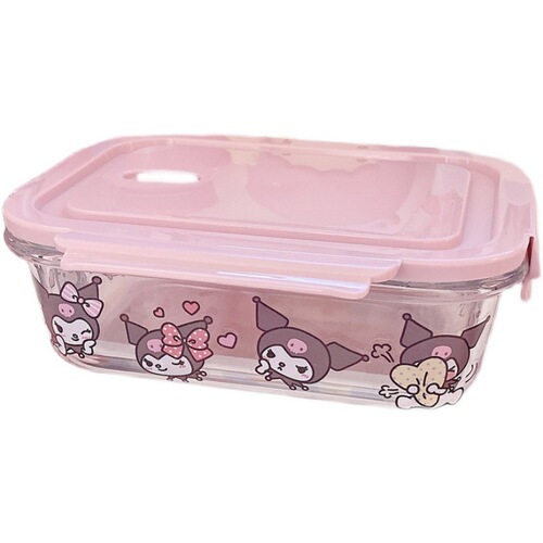 Japanese-style glass sealed Kurome cinnamon dog lunch box crisper food sealed student lunch box with lid