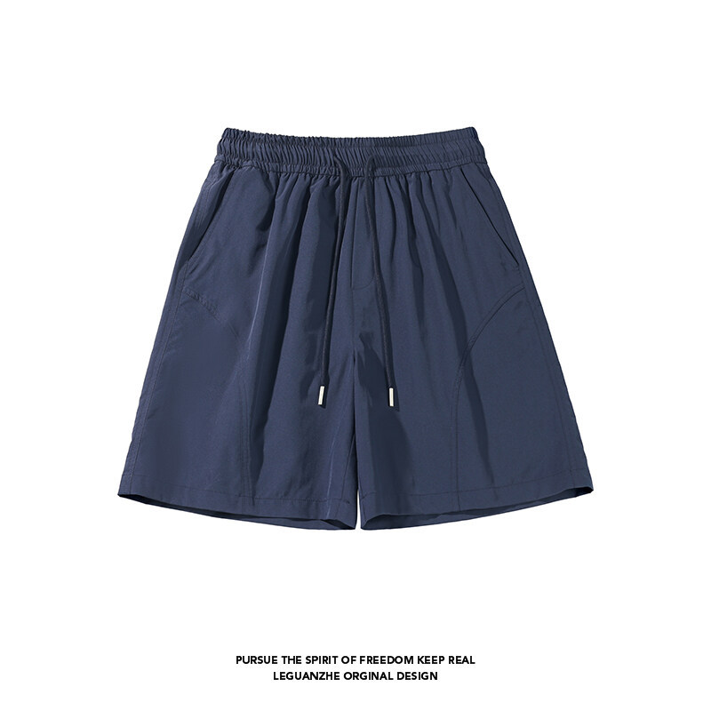Lässige Shorts im amerikanischen Stil mit diagonalem Schnitt für Herren, Sommer, trendige Marke, Patchwork, locker, dünn, schnelltrocknend, Eisseide, Sport_voghion.com