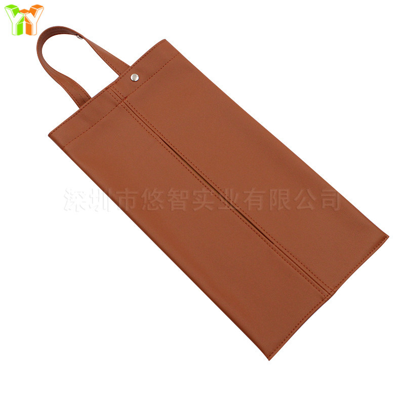 Caja de pañuelos de cuero de estilo japonés montada en la pared coche colgando bolsa de pañuelos cubierta de pañuelos caja de pañuelos blandos Silla de nuevo en stock