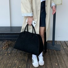 2024秋冬季新款欧美复古仿绒面托特包大容量通勤手提包单肩包女包