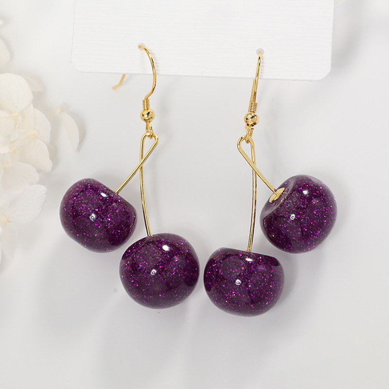 Aretes de cereza roja para mujer – colgante exquisito, fruta de imitación versátil, nuevo estilo
