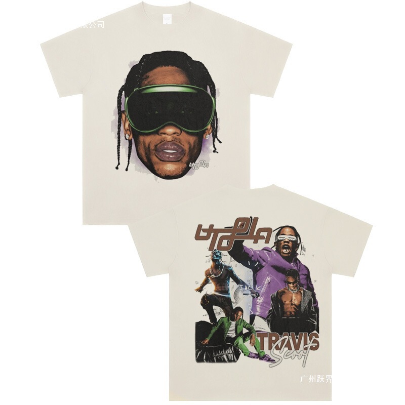Summer T-Shirt European Size Travis Scott European and American Rap Summer T-Shirt European Size Travis Scott European and American Rap