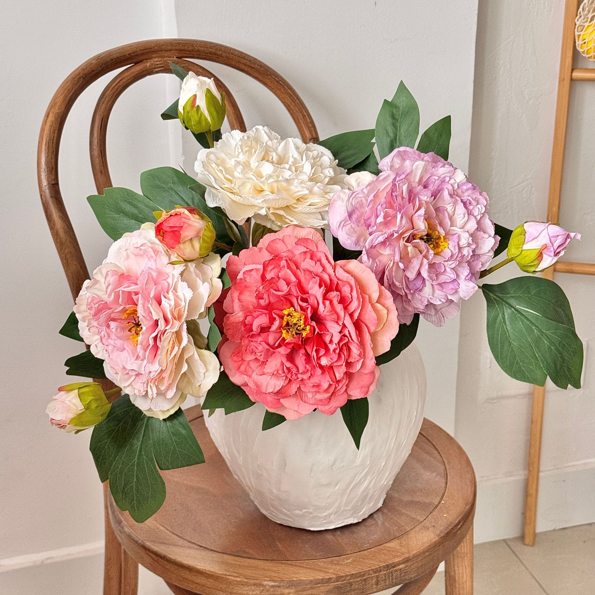 Advancado de alta calidad, peonía, peonía, flor artificial, decoración de flores falsas, mesa de comedor de la sala de estar, ramo de flores secas, decoración de flores