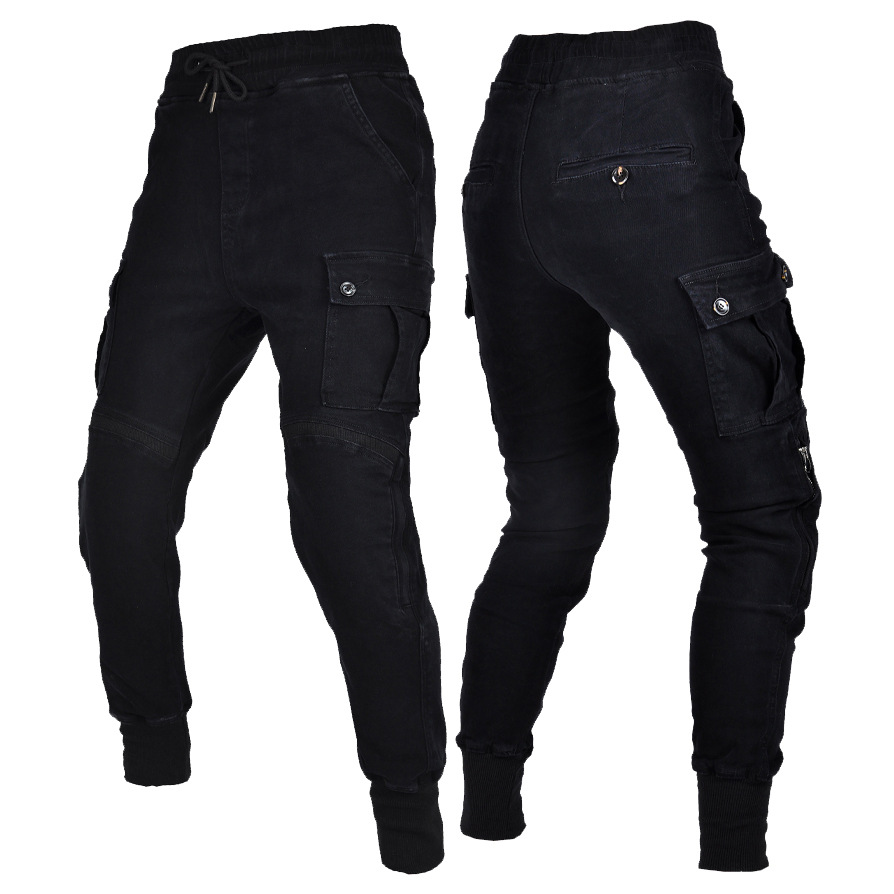 Motocicleta pantalones de montar casual motocicleta Kevlar caída resistente negro jeans pantalones roscados polainas señoras Caballero