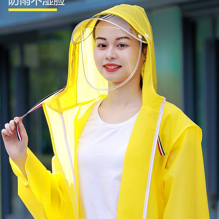 Moda impermeable abrigo hombres y mujeres engrosada adulto portátil impermeable al aire libre viaje de una sola pieza no desechable Eva poncho