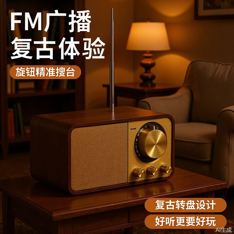 JY-66 Private Model Creative Retro Bluetooth Speaker Wooden Bluetooth Audio Subwoofer Stereo Card Radio