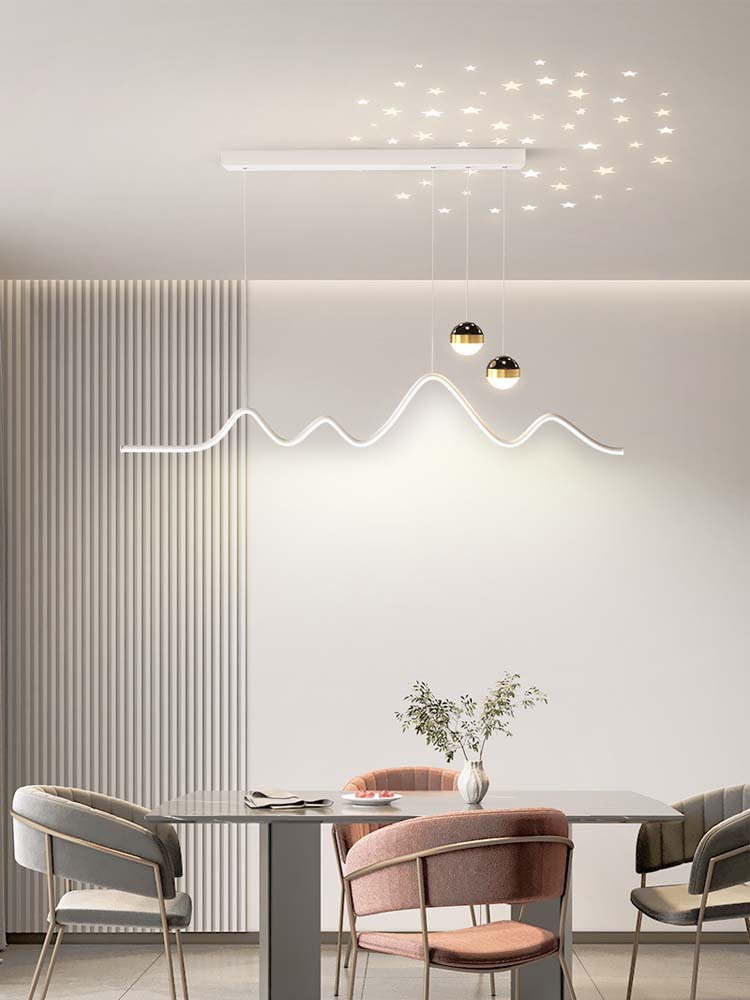 Lámparas de restaurante de viento crema personalidad artística creativa red estrella famosa mesa de comedor de bar lámparas de cristal