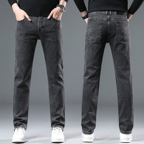 Men's special price padded and thick jeans, straight leg loose winter warm men's casual long pants