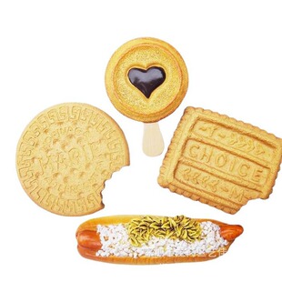 French Bread Cheese Oatmeal Simulation Cookie Retro Cookie Three-Dimensional Creative Resin Refrigerator Magnet Wholesale