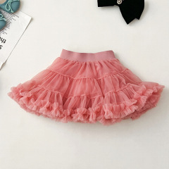 2024女童秋冬新款tutu裙半身裙兒童蛋糕短裙百搭寶寶公主網紗蓬蓬