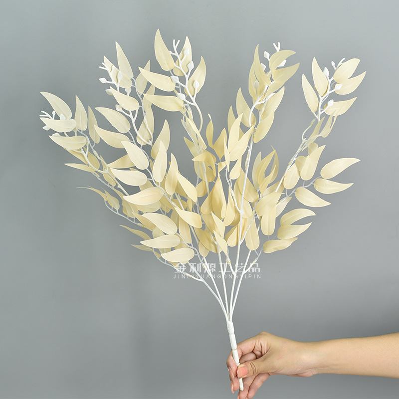 5-tenedor haz de hojas de sauce hojas de la boda Mori boda base flor transfronteriza simulación de hojas de sauce LY99705