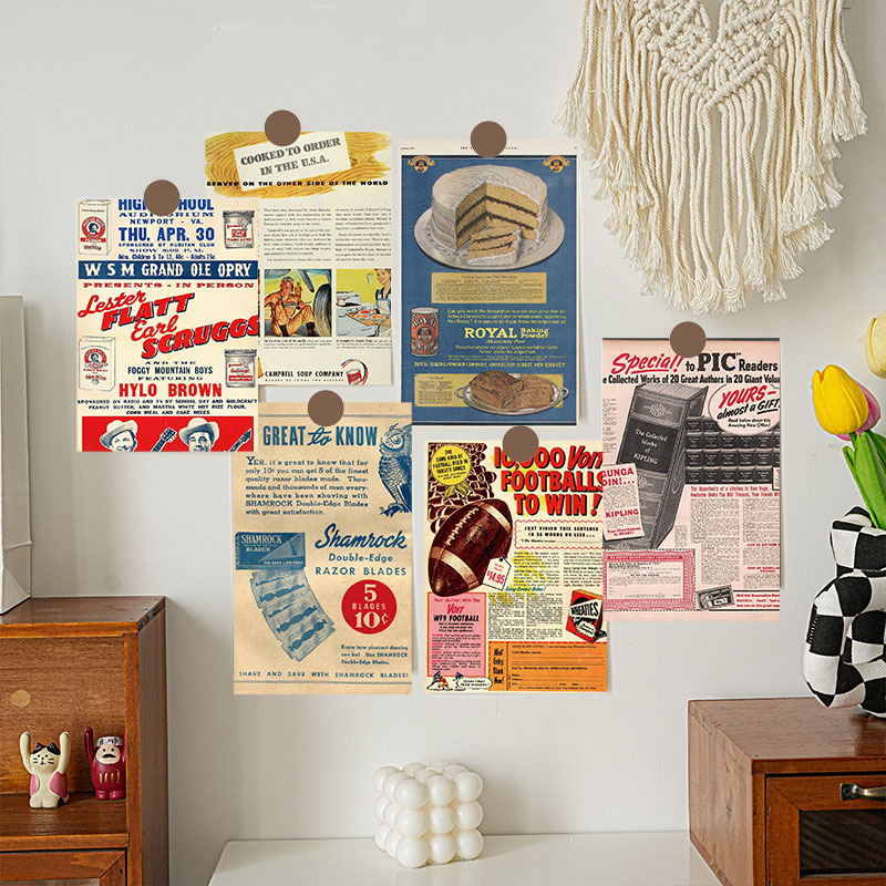 35g Weight Vintage Style Poster Coated Paper Wall Art