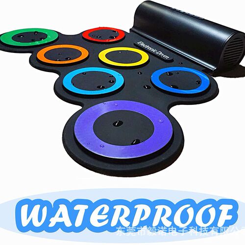 Desktop Portable Colorful Handheld Practice Drum Kit for Beginners Children Electronic Drum Silicone Foldable Jazz Drum