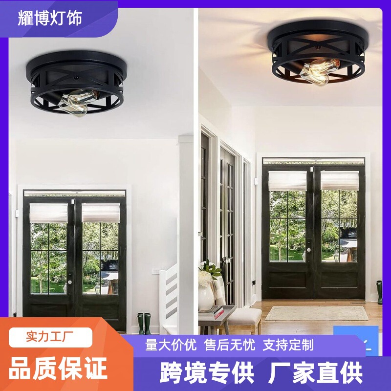 Corridor Lighting Ceiling Light Black Flush Mount Panel Farmhouse Kitchen Hall Lighting Minimalist Indoor