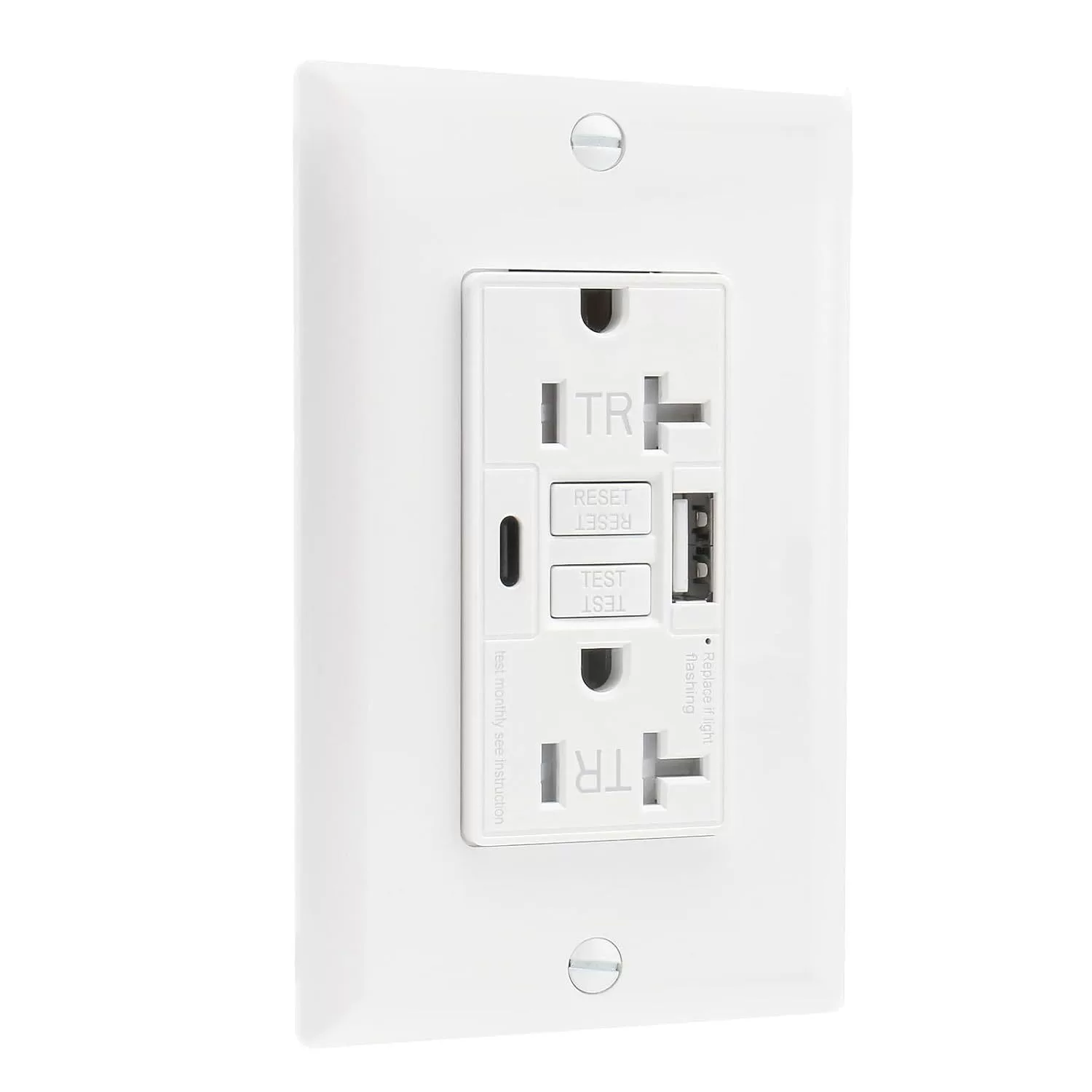 Выключатель с заземлением 20А125В по стандарту США с USB Type C interruptor