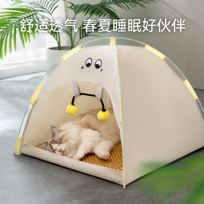 Primavera y verano refrescantes tiendas de gato transpirables semicerradas cuatro estaciones felinas generales perros y perros pequeños y medianos perros y perros