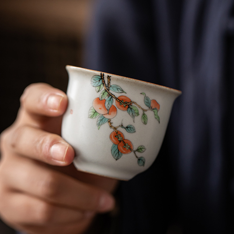 Luna blanca Ru horno taza de té cerámica pequeña taza única taza maestra Kung Fu taza de té pieza abierta puede elevar taza personal taza de té Dehua